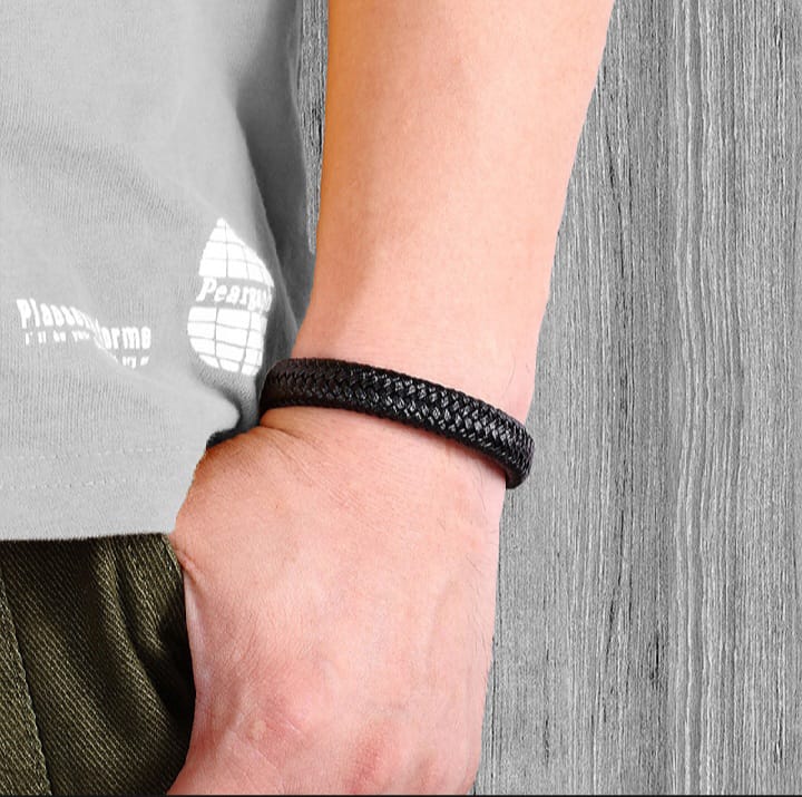 Luxmenz Genuine Leather Bracelet for Men – Black & Brown | Washable & Durable