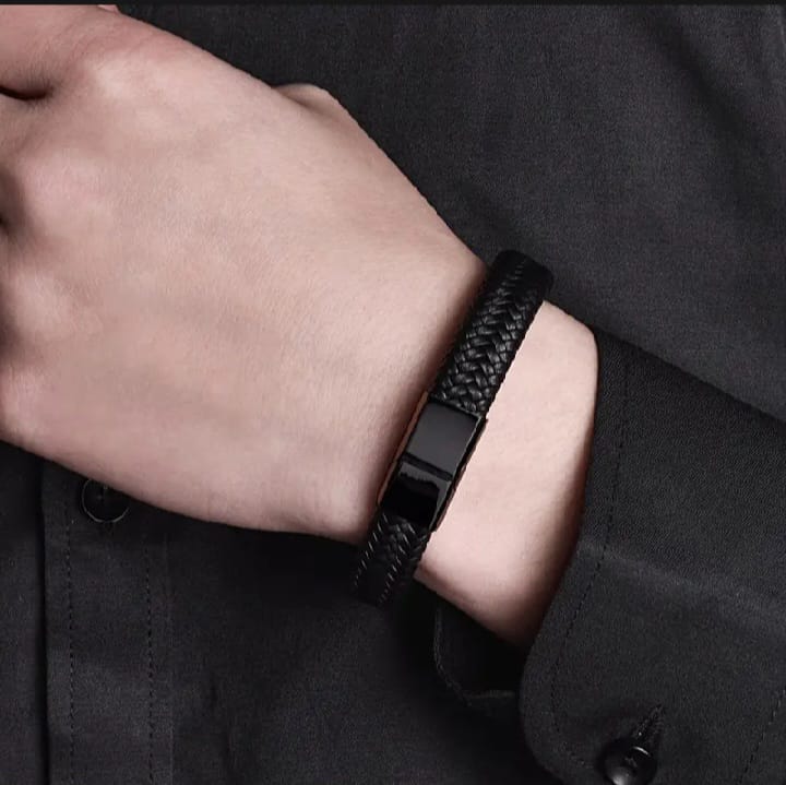 Luxmenz Genuine Leather Bracelet for Men – Black & Brown | Washable & Durable