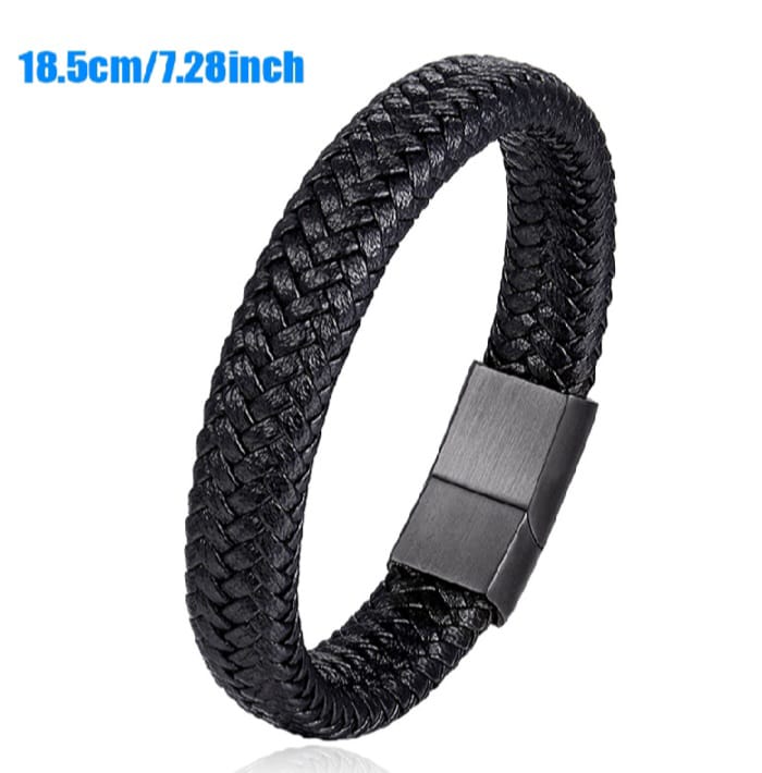 Luxmenz Genuine Leather Bracelet for Men – Black & Brown | Washable & Durable