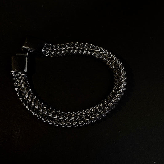 Lumenz Magnetic Stainless Steel Bracelet – Double Chain Design, Silver Color, No Fade