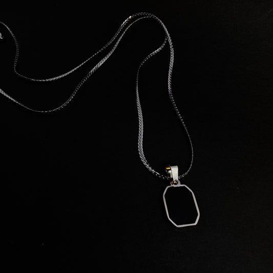 Luxmenz Black Pendant Necklace – Gold/Silver Stainless Steel Chain