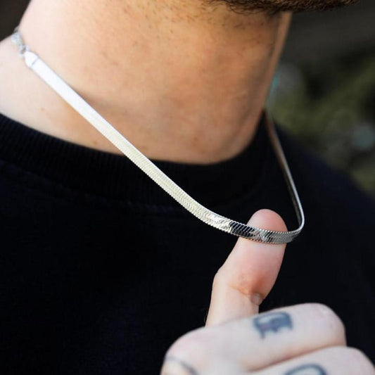HeavyForge Bracelet + Snake Chain Necklace(silver)